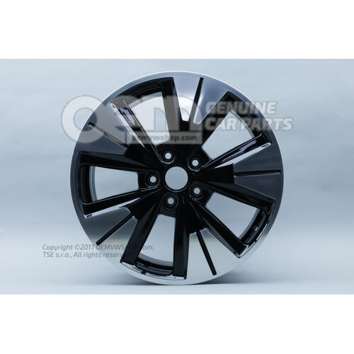 Obręcz aluminiowa Aluminiowa błyszcząca/czarna 7T0601025C FZZ
