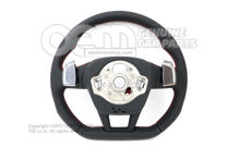 4K0419091BNIBA Audi RS6, RS7 C8 leather multifunction heated steering wheel with red stitching (5)
