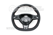 Kierownica wielofunkcyjna (skórzana) Kierownica (skórzana) Kierownica czarna/pomidorowa czerwień 5E0419091BCHTH