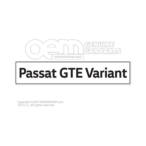 Tabliczka rejestracyjna pojazdu, oznaczenie typu tablicy rejestracyjnej Passata Kombi GTE
