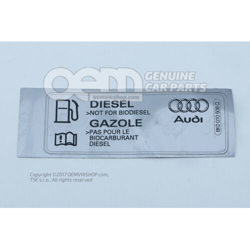 Naklejka „diesel” „nie dla biodiesla” 8K0010508Q