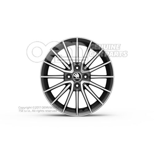 Felga aluminiowa czarna metalik Skoda Citigo 1S 1ST071496G FL8