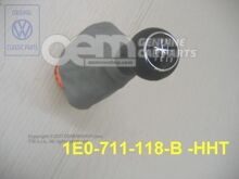 Gałka dźwigni zmiany biegów z nakładką na dźwignię zmiany biegów (skórzana), flanelowo-szara 1E0711118B HHT Gałka dźwigni zmiany biegów z nakładką na dźwignię zmiany biegów (skórzana), flanelowo-szara 1E0711118B HHT