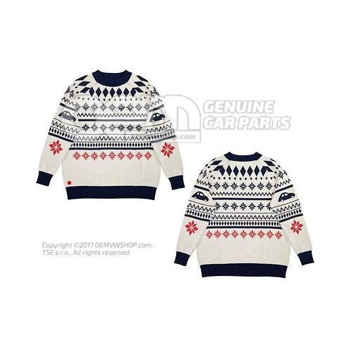 3B2084110B 084 Pullover, M, weiss, Unisex, Kollektion Winter/Weihnachten