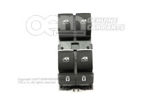 Przełącznik elektrycznych szyb satynowy czarny/aluminium 3G0959857C WZU