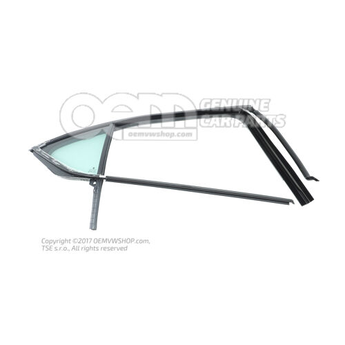 Szyba drzwiowa stała z uszczelką Czarną 5E6845210J 041