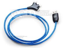 5H0087703F Charging cable, USB type A to Apple Lightning® / USB type C® / micro USB, with lighting, Volkswagen Collection