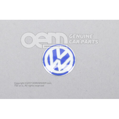 Emblemat VW w kolorze jasnosrebrnym/niebieskim/białym 3B0837891  09Z
