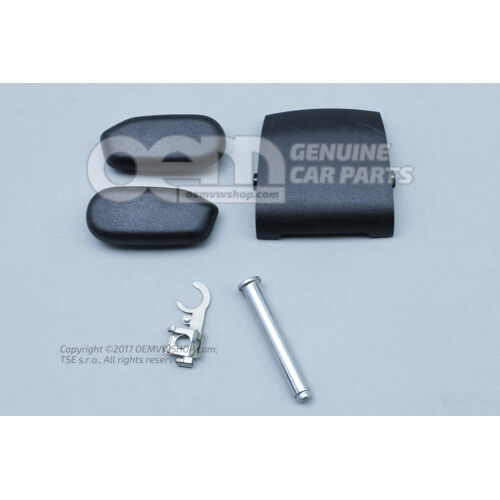 1 komplet: łącznik trzypunktowego pasa bezpieczeństwa, część górna/dolna, satynowo-czarna Volkswagen Phaeton 3D 3D0898019A B41