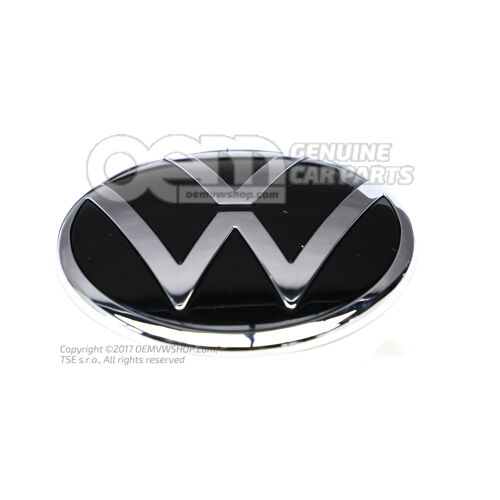 Emblemat VW czarny/jasny chrom 3CM853630  DPJ