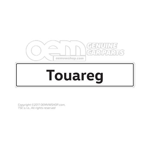 Tabliczka rejestracyjna pojazdu, oznaczenie typu tablicy rejestracyjnej Touarega