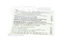 Naklejka na poduszkę powietrzną z datą odnowienia 443010028F Naklejka na poduszkę powietrzną z datą odnowienia 443010028F