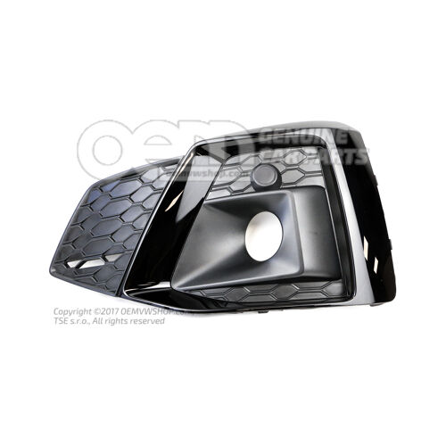 Kratka nawiewu powietrza Czarna satynowa/czarna polerowana 8W6807681T T94