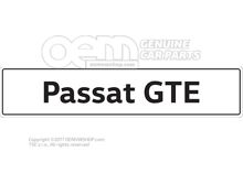 Tabliczka rejestracyjna pojazdu, oznaczenie typu tablicy rejestracyjnej Passata GTE