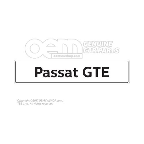 Tabliczka rejestracyjna pojazdu, oznaczenie typu tablicy rejestracyjnej Passata GTE