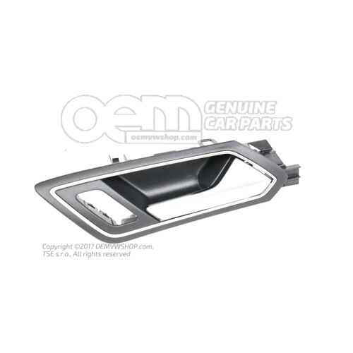 Wewnętrzny siłownik czarny satynowy/chrom matowy jedwab Volkswagen Touran 5T 5TC837114F UBN