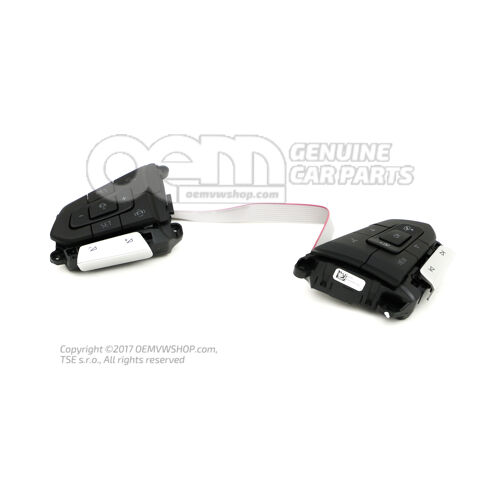 Zestaw przycisków wielofunkcyjnych do kierownicy w kolorze czarnym/białym/chrom błyszczący 3G0959442N VJA