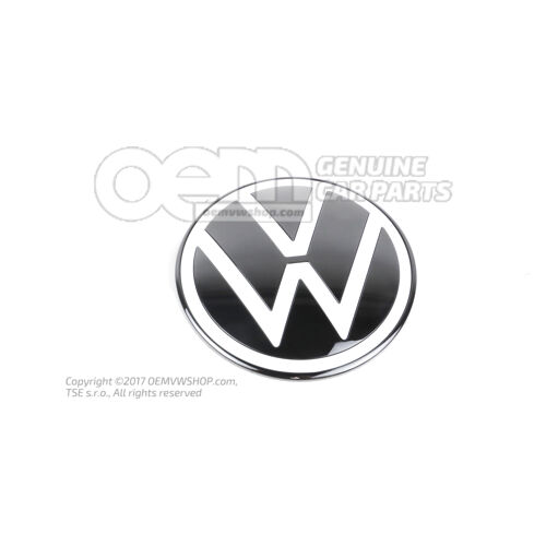 Emblemat VW Czysty biały/czarny 10A853601  AWA